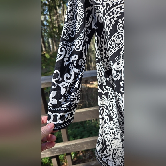 Loft petite Black & White Women's dress/tunic szMP - Picture 5 of 8